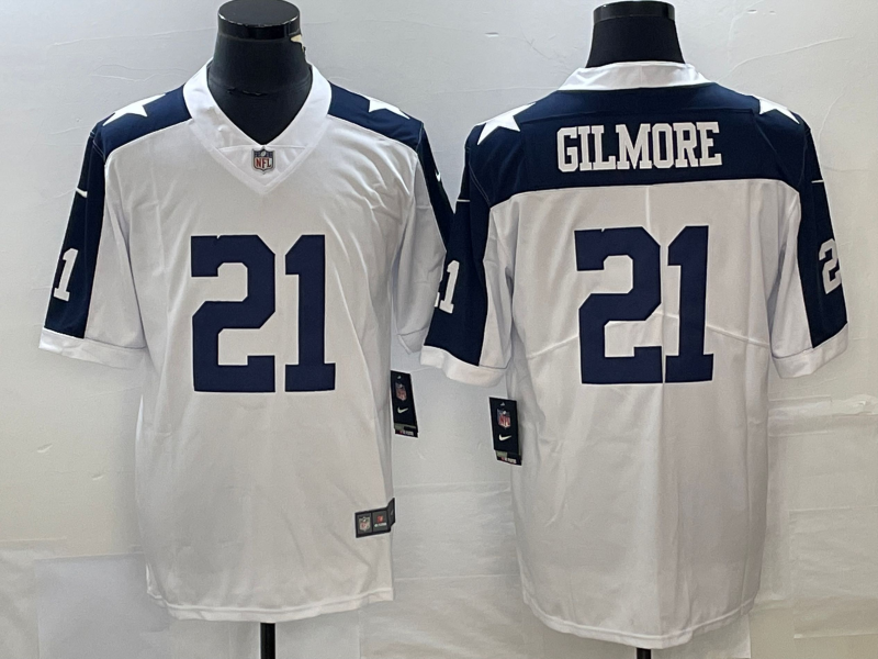 Men's Dallas Cowboys Stephon Gilmore #21 White Jersey